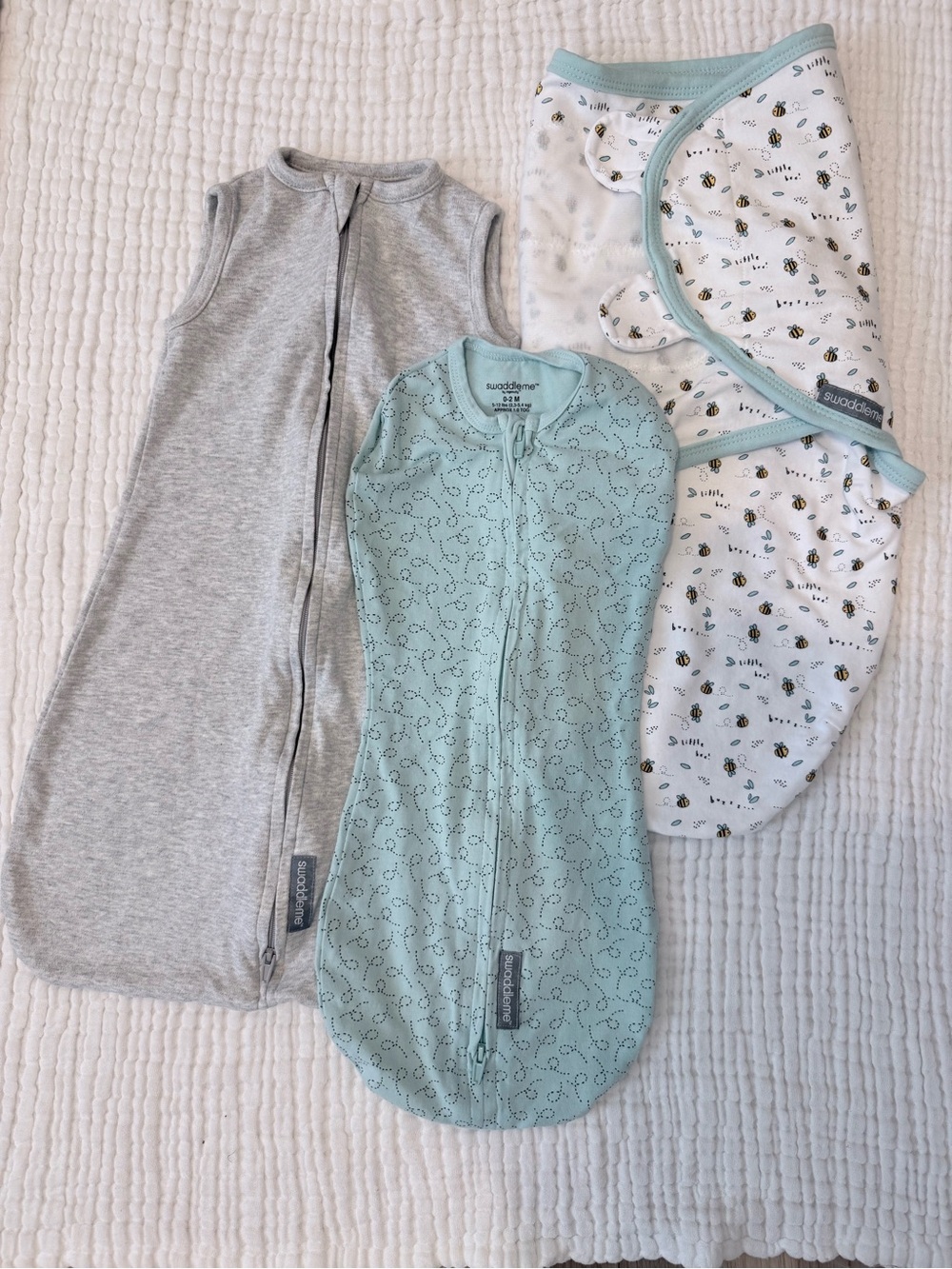 SwaddleMe Gray and Mint Baby Sleep Sack Set